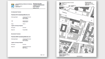 Bauvorlage mit Flurkarte aus Darstellung und Text zur Beschreibung